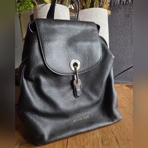 Michael Kors Pebbled Black Backpack